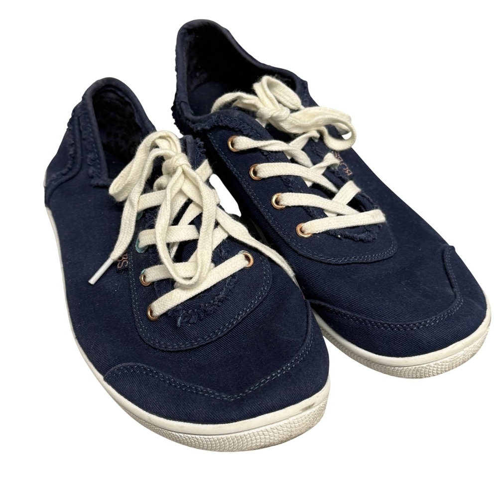 Bobs‎ Shoes Womens Size 8.5 Blue Canvas Lace Up Casual Sneakers SN 33492W